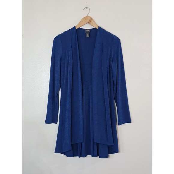 Chico's Travelers Blue Open Front Cardigan Womens Size 0 Long Sleeve Small - Picture 1 of 9